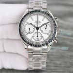 Replica 7750 Omega Chronoscope Complications White Dial Watch Stainless Steel Band 40mm